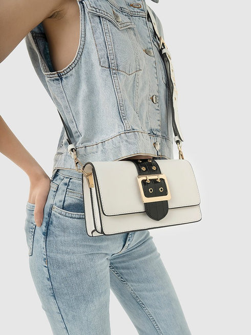 Adrianne Metal Buckle Crossbody Bag